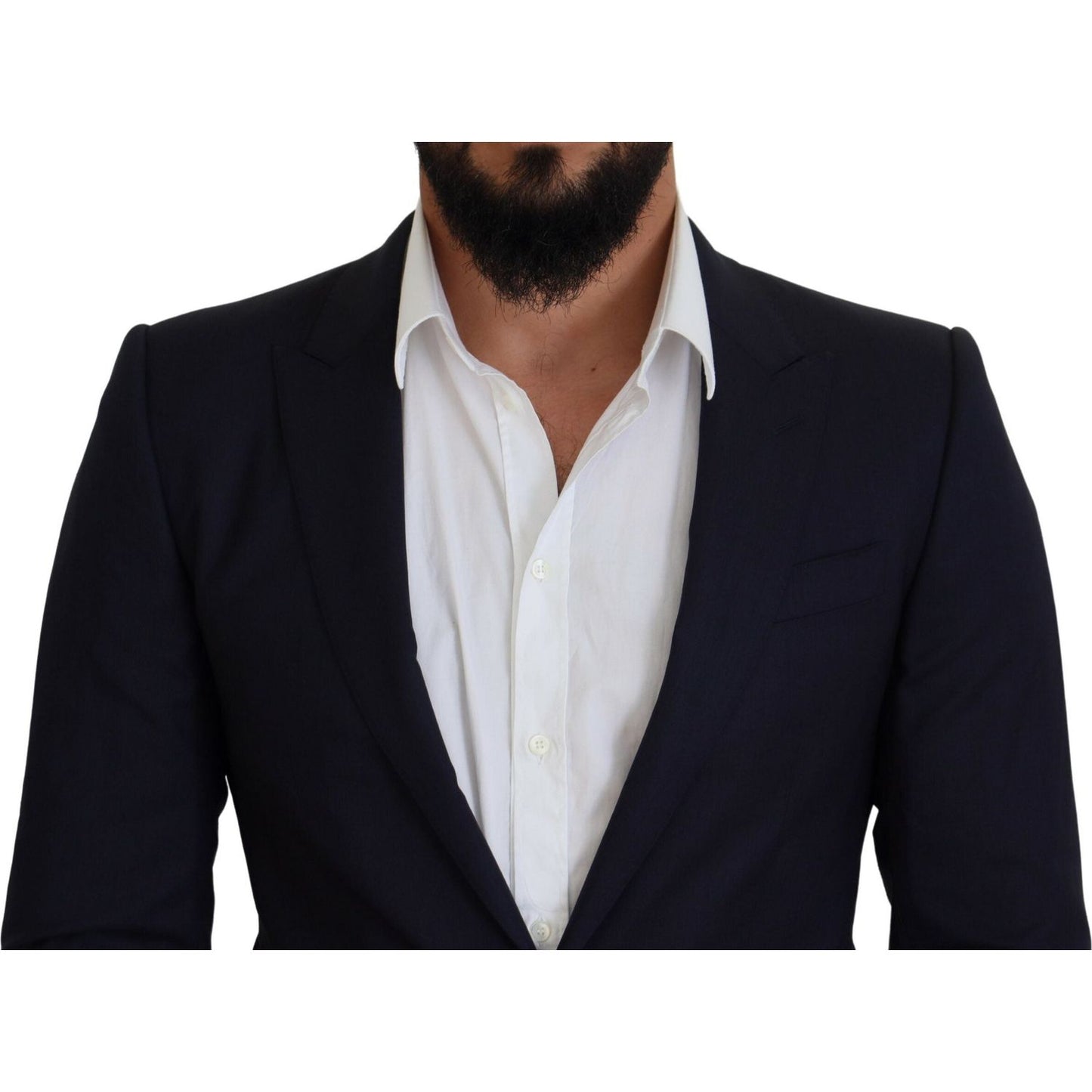 Dolce & Gabbana Elegant Blue Wool Silk Blazer Jacket Dolce & Gabbana