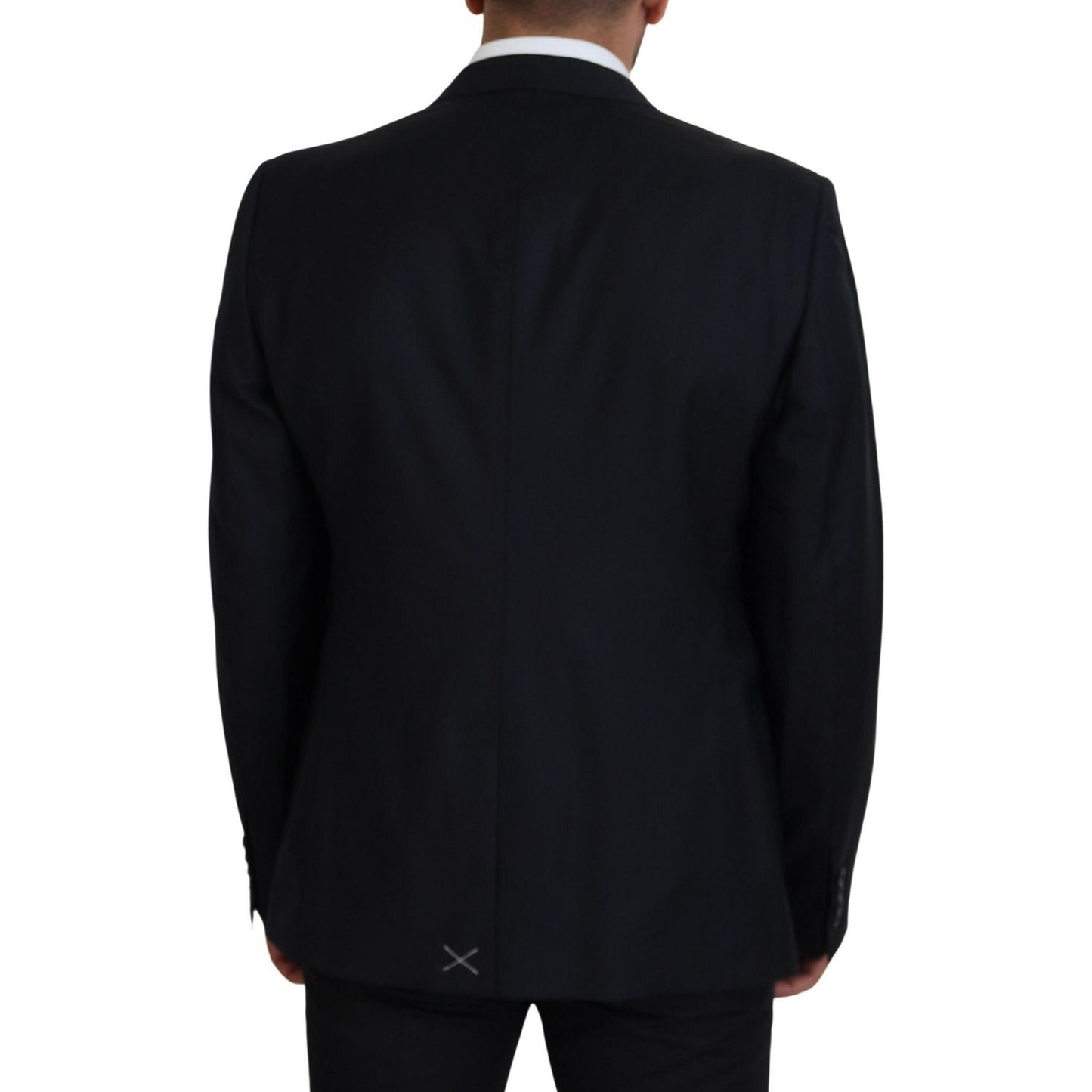 Dolce & Gabbana Dark Blue Wool Formal Sicilia Blazer