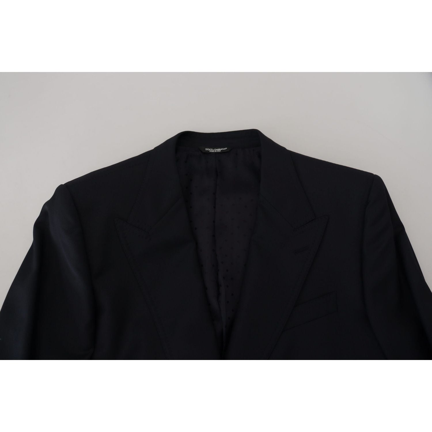 Dolce & Gabbana Dark Blue Wool Formal Sicilia Blazer
