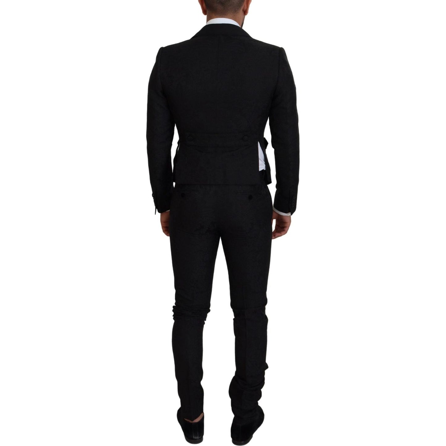 Dolce & Gabbana Black Polyester Men 2 Piece MARTINI Suit