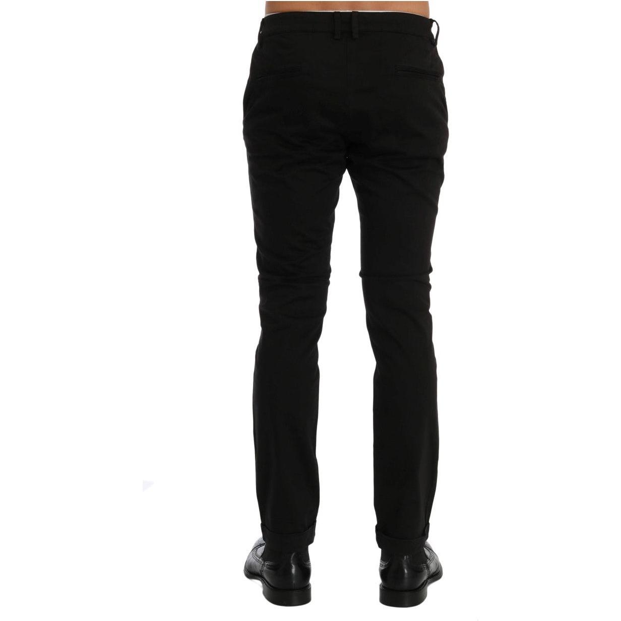 Costume National Chic Black Slim Fit Cotton Stretch Pants Jeans & Pants Costume National