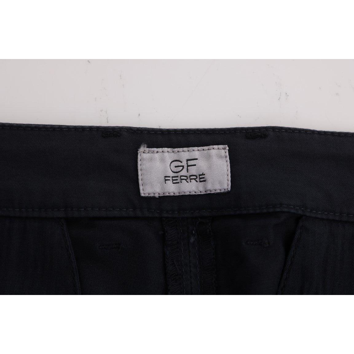 GF Ferre Blue Cotton Stretch Chinos Pants