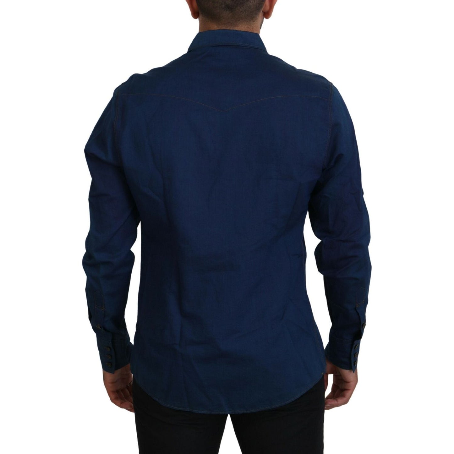 Dolce & Gabbana Elegant Blue Denim Casual Shirt Dolce & Gabbana