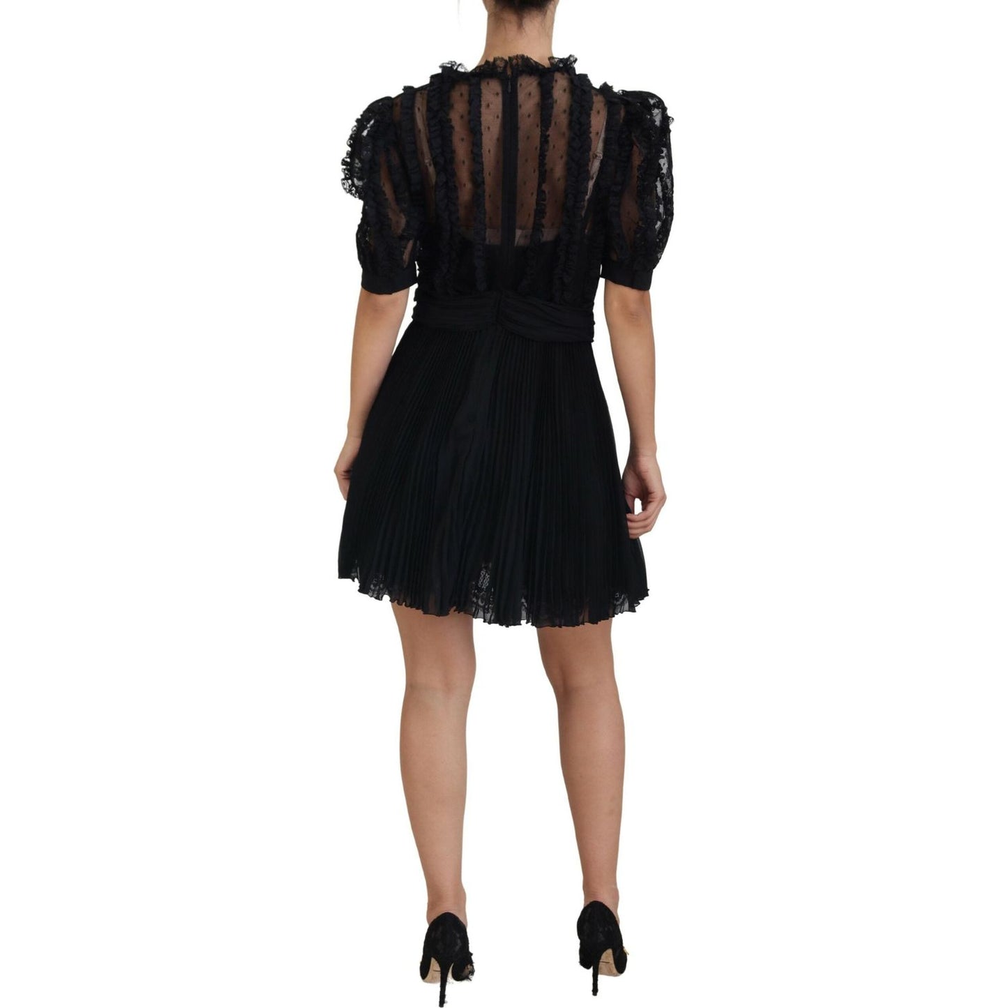 Dolce & Gabbana Elegant Lace Detailed A-Line Mini Dress Dolce & Gabbana