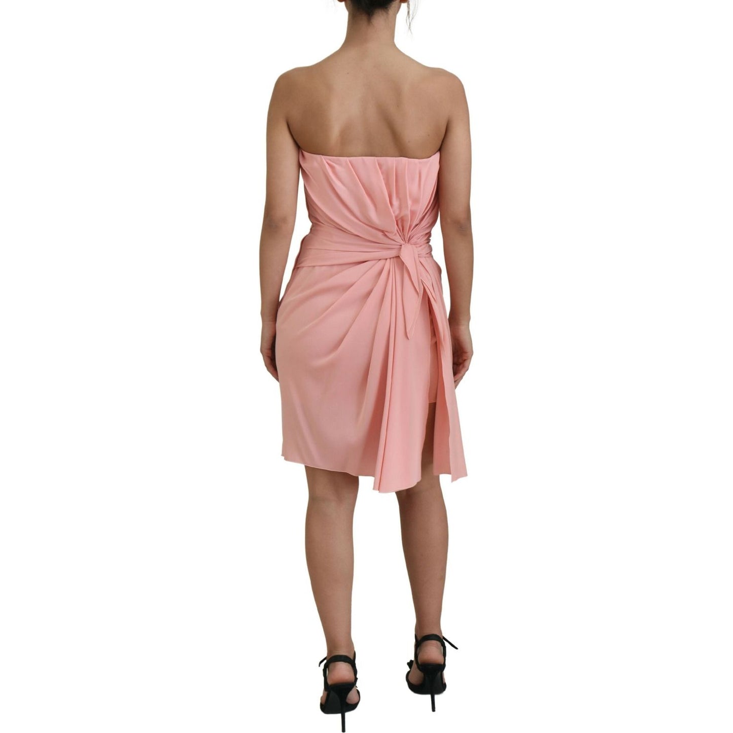 Dolce & Gabbana Elegant Pink Strapless Midi Silhouette Dolce & Gabbana