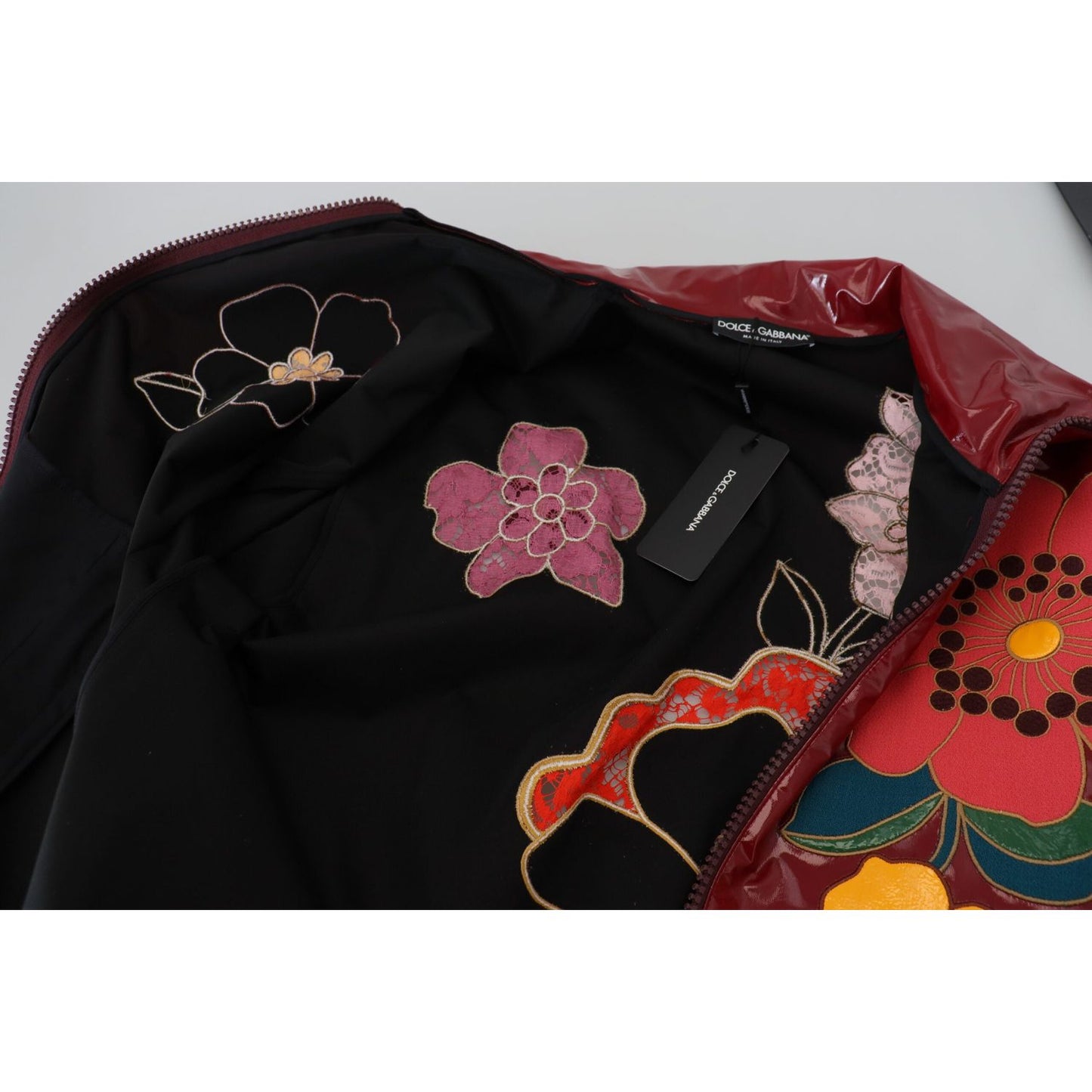 Dolce & Gabbana Maroon Floral Luxe Jacket Dolce & Gabbana