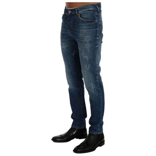 Frankie Morello Chic Slim Fit Blue Wash Jeans Frankie Morello