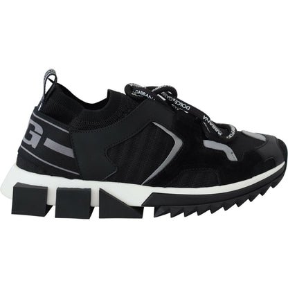 Dolce & Gabbana Black Mesh Sorrento Trekking Sneakers Shoes
