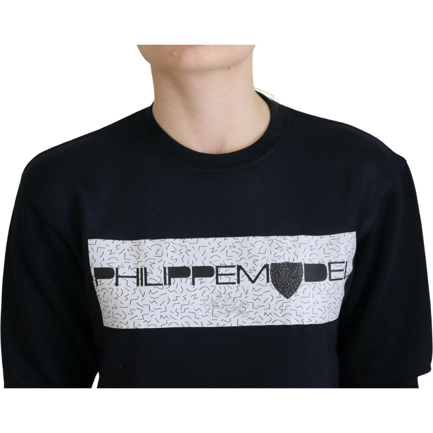 Philippe Model Chic Black Printed Cotton Sweater Philippe Model