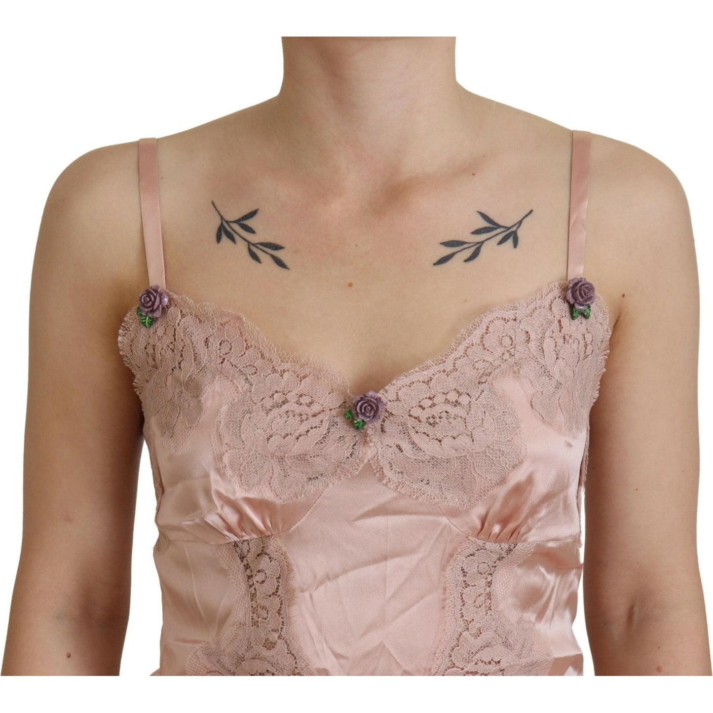 Dolce & Gabbana Elegant Pink Silk Lingerie Top Dolce & Gabbana