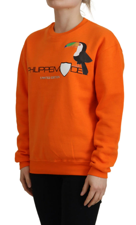 Philippe Model Chic Orange Printed Long Sleeve Pullover Sweater Philippe Model