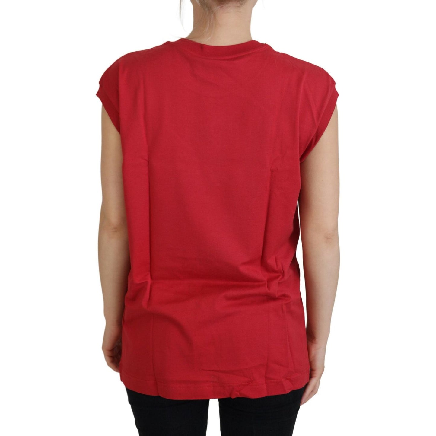 Dolce & Gabbana Elegant Red Sleeveless Cotton Tank Top Dolce & Gabbana