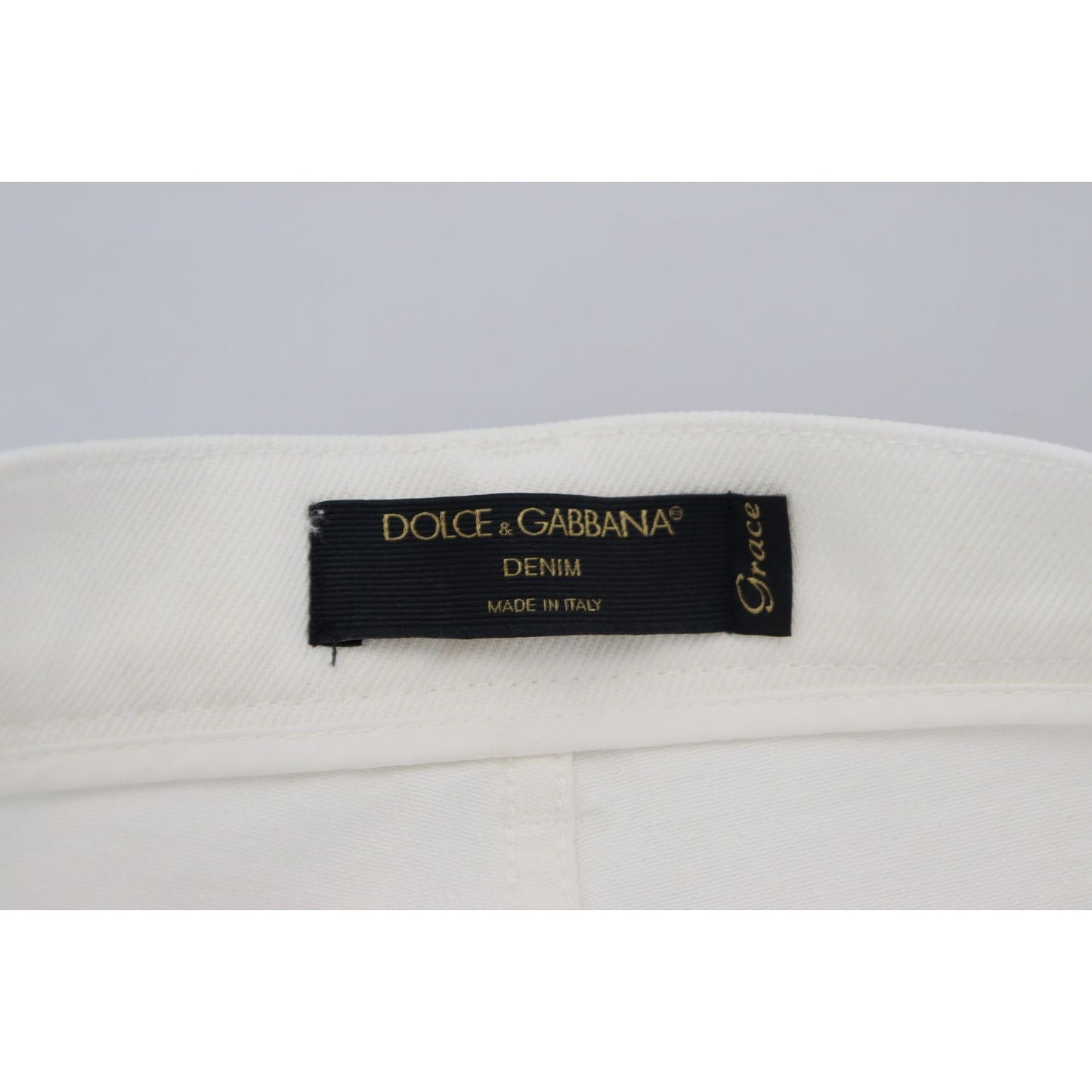 Dolce & Gabbana Svelte High Waist Slim Jeans in Off White Dolce & Gabbana