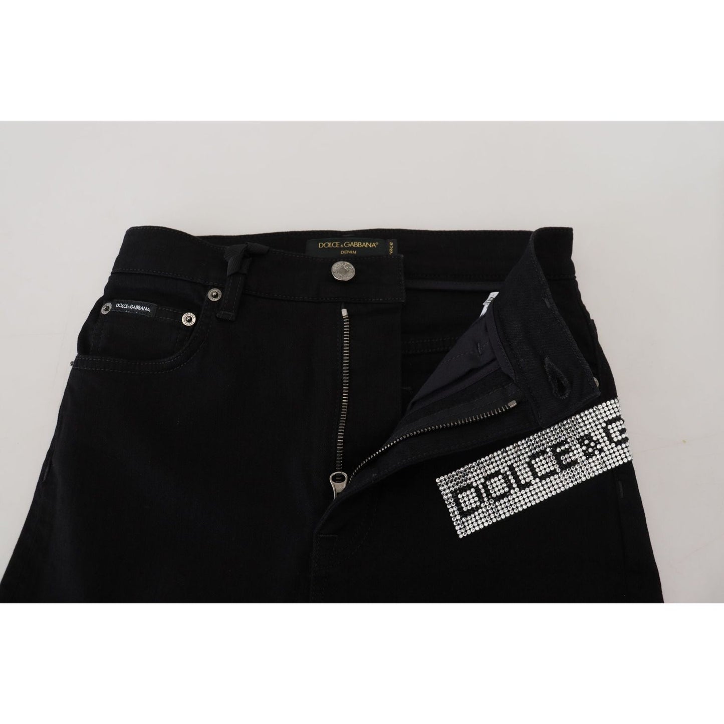 Dolce & Gabbana Chic High Waist Slim Fit Black Jeans Dolce & Gabbana