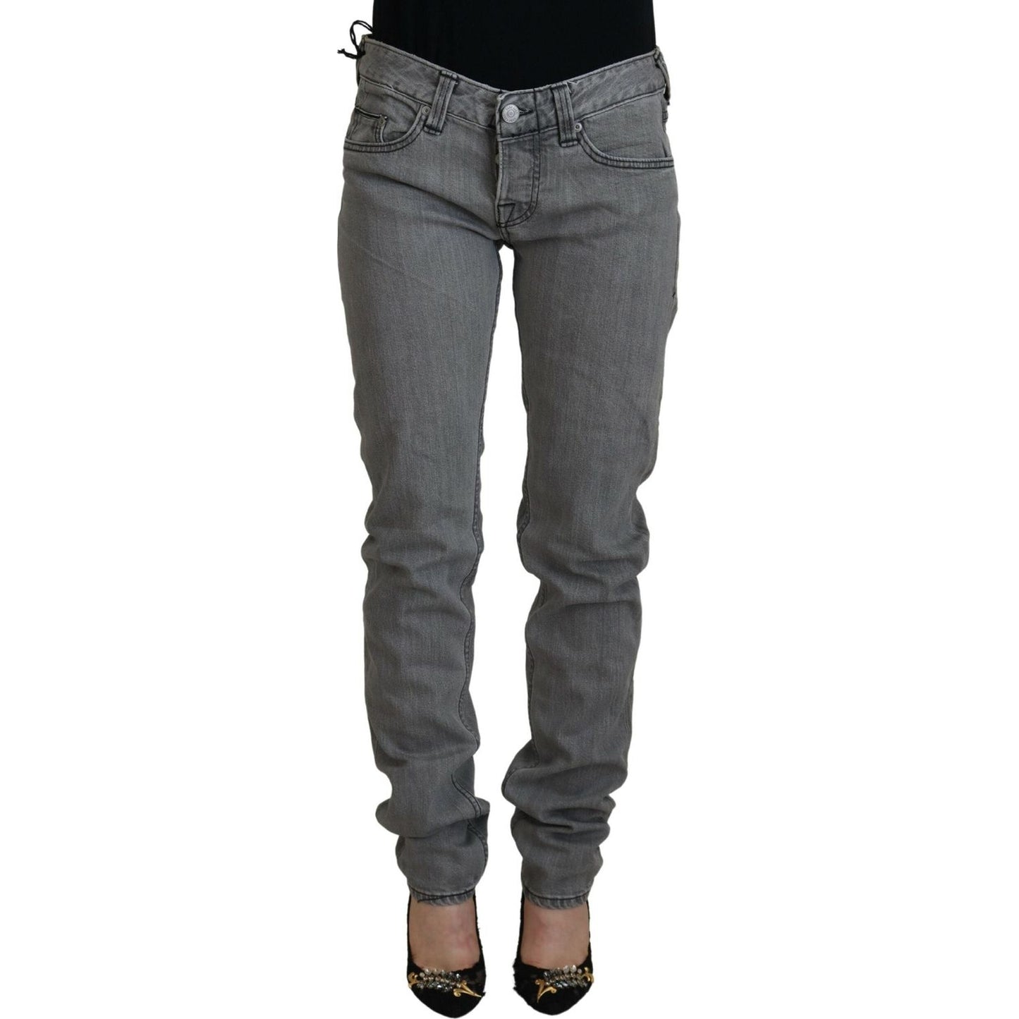 Care Label Chic Low Waist Skinny Gray Jeans Care Label