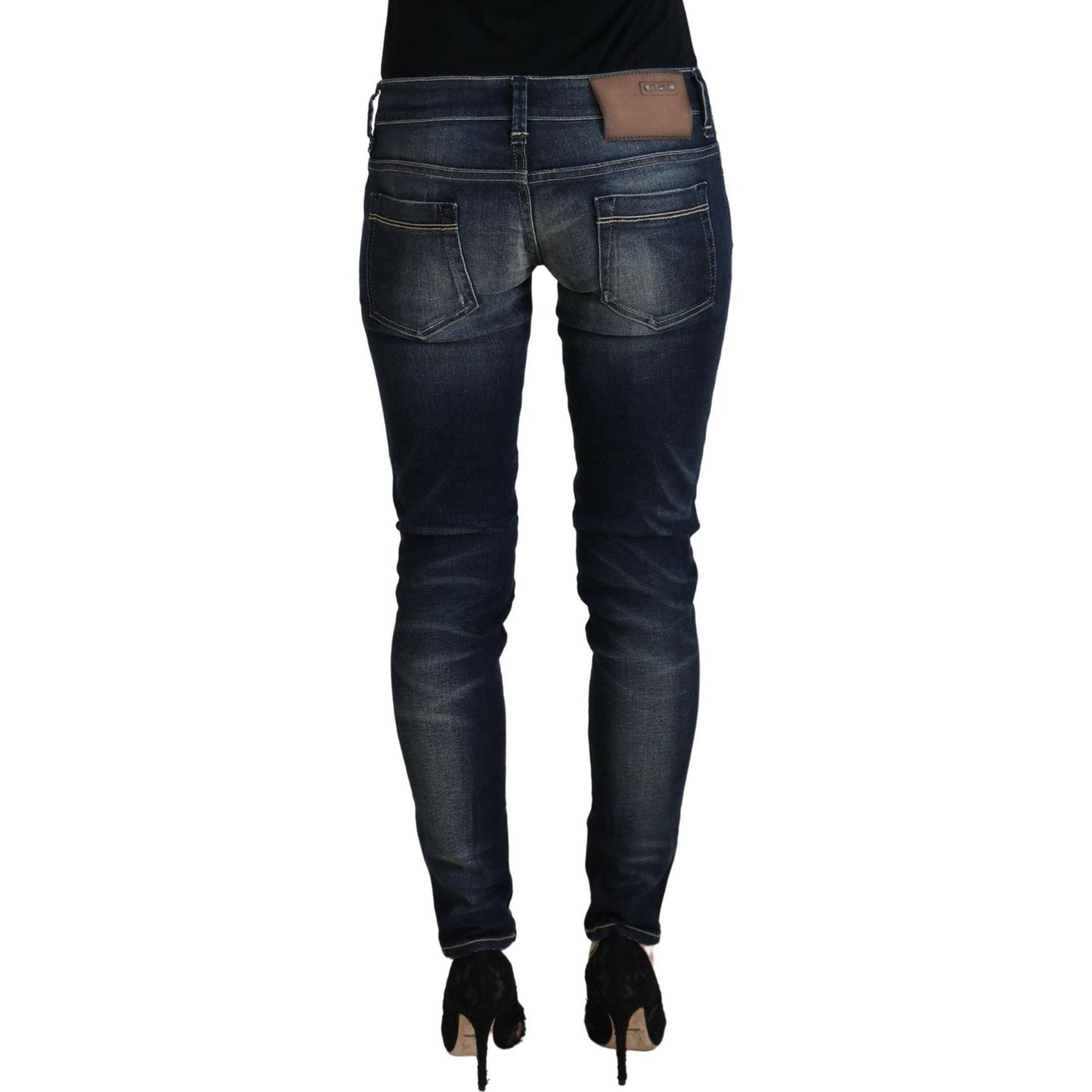 Acht Chic Blue Washed Skinny Low Waist Jeans Acht