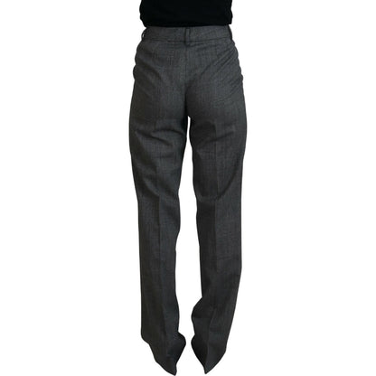Dolce & Gabbana Gray High Waist Women Wool Pants