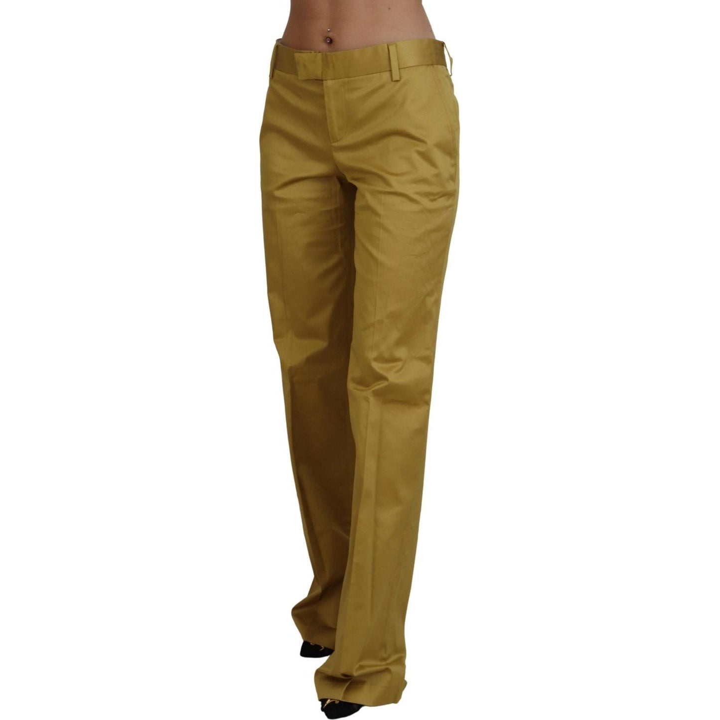 Just Cavalli Elegant Gold Straight Fit Pants Just Cavalli