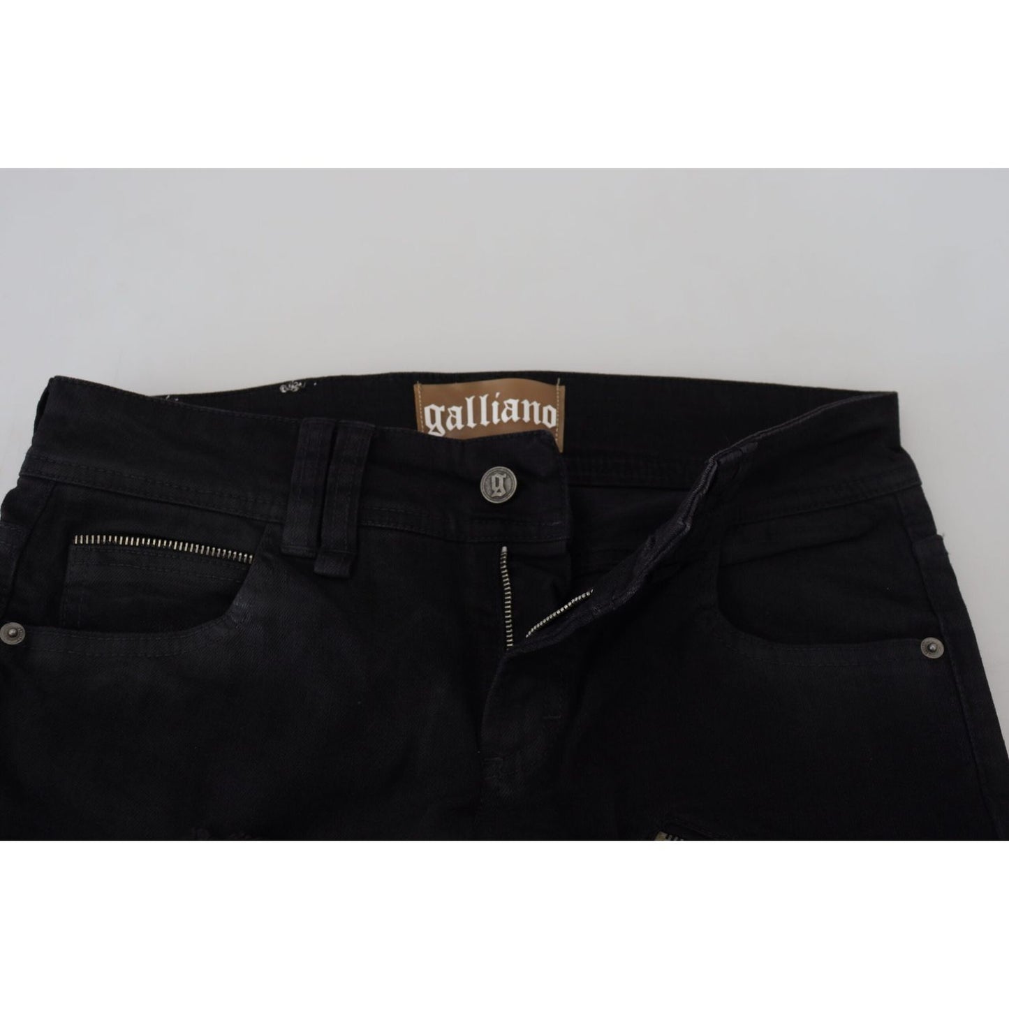 John Galliano Chic Mid Waist Flared Black Jeans John Galliano