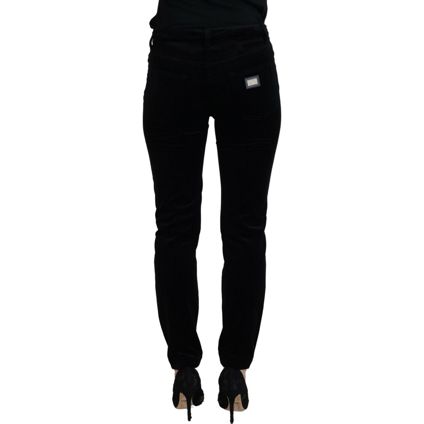 Dolce & Gabbana Chic Black Mid Waist Skinny Jeans Dolce & Gabbana