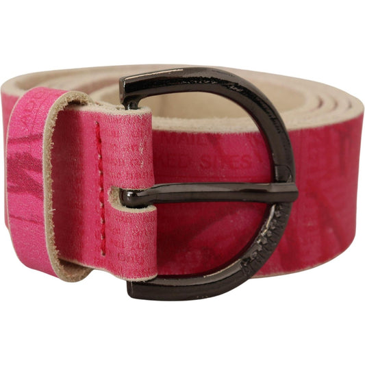 Elegant Pink Leather Fashion Belt