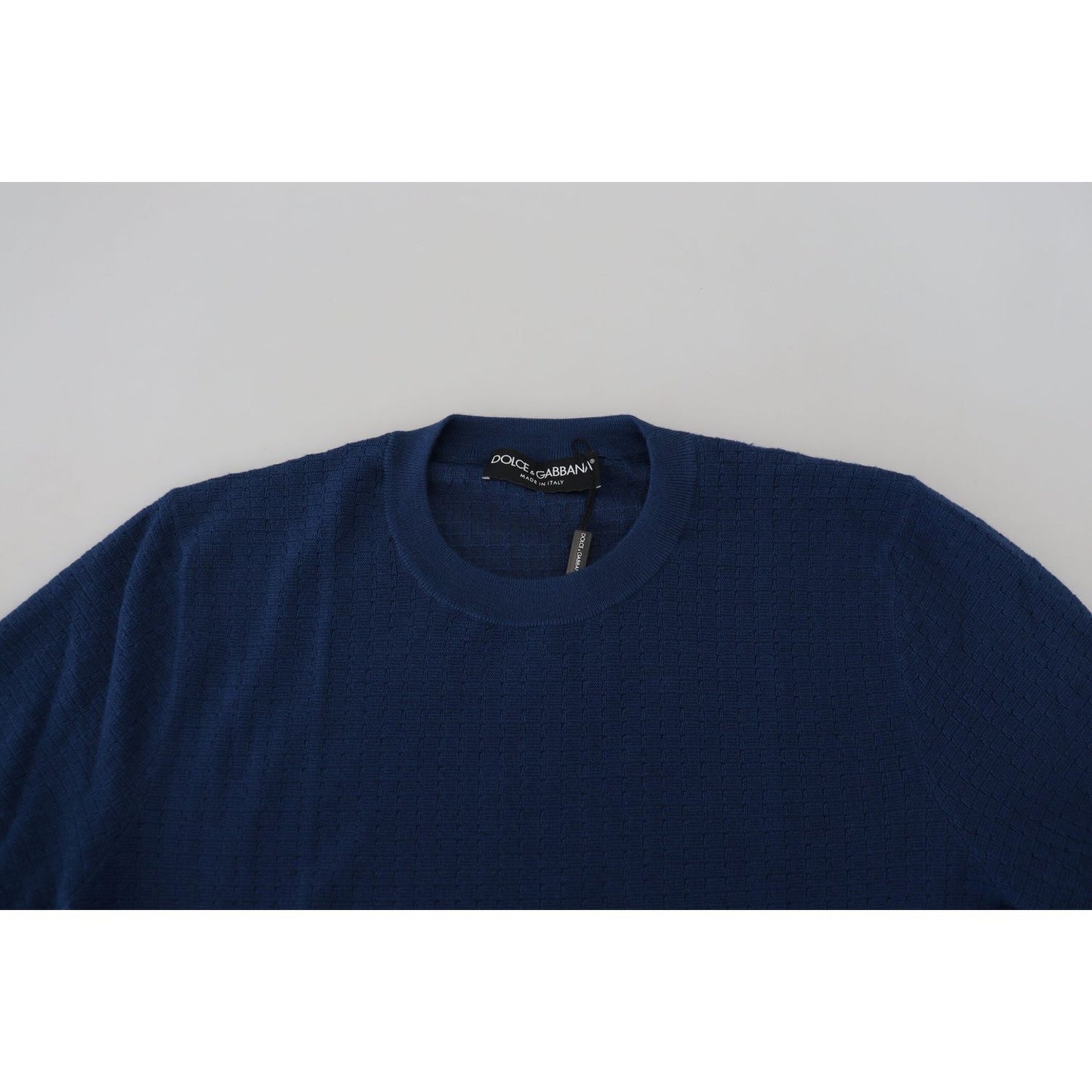 Dolce & Gabbana Elegant Blue Cashmere-Silk Men's Pullover Dolce & Gabbana