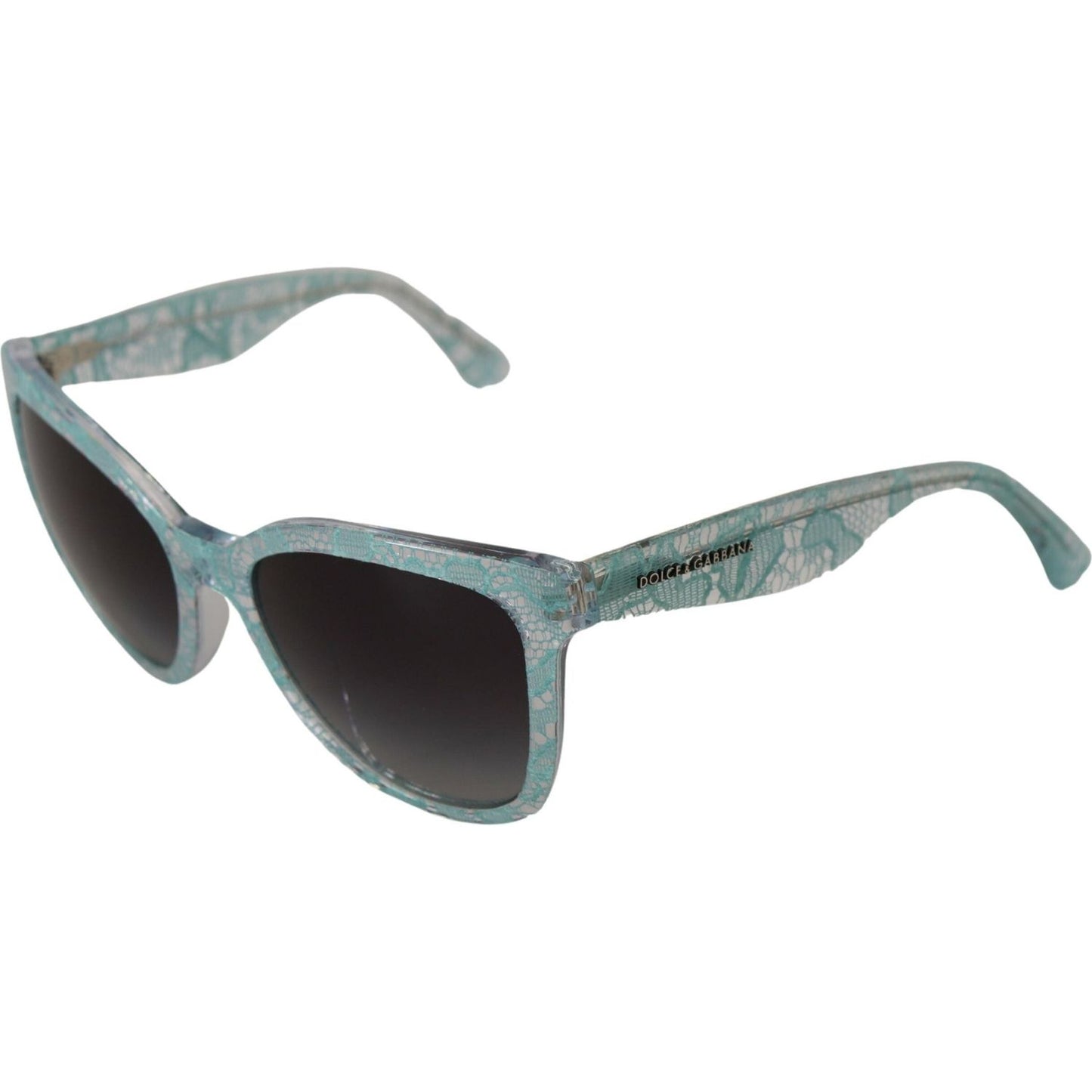 Dolce & Gabbana Elegant Blue Lace Detail Sunglasses Dolce & Gabbana