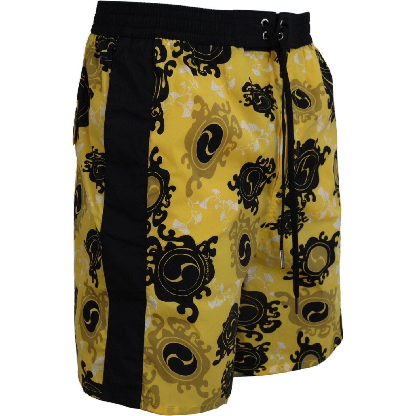 Dsquared² Yellow Block Print Swim Shorts Boxer Dsquared²