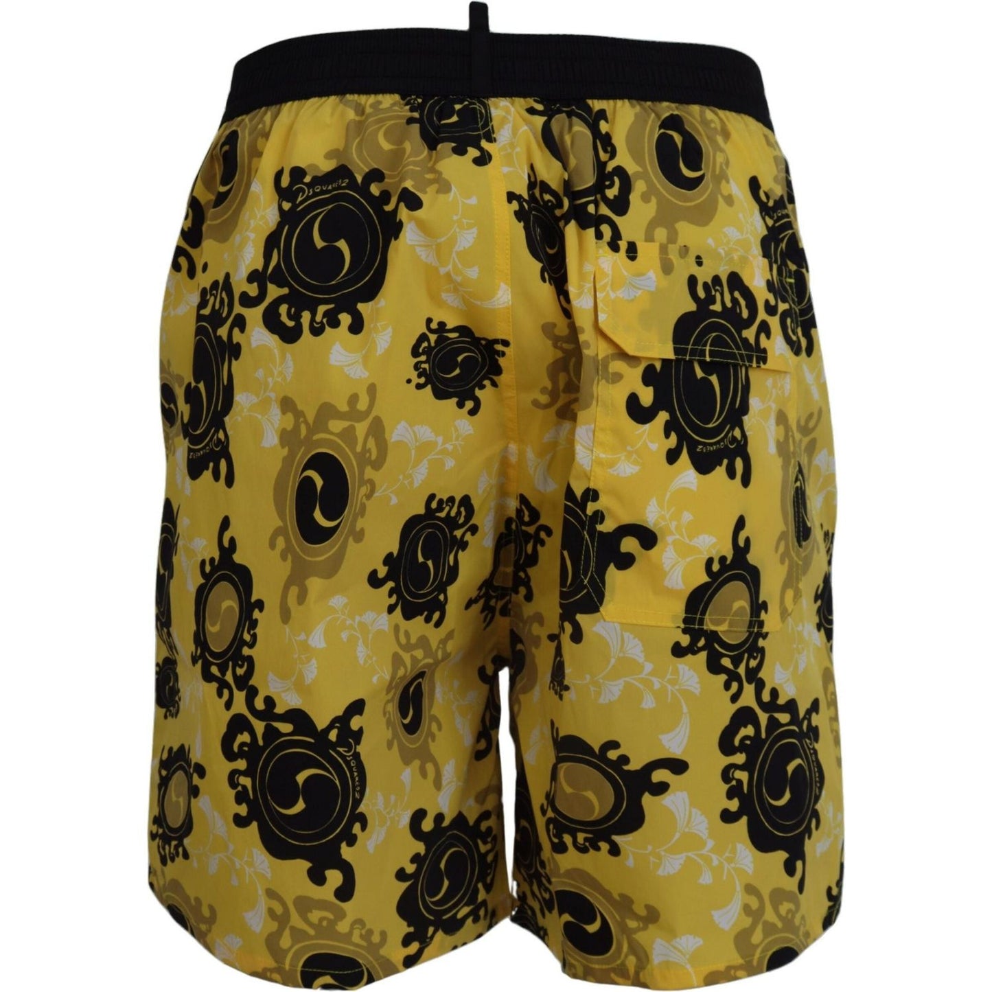 Dsquared² Yellow Block Print Swim Shorts Boxer Dsquared²