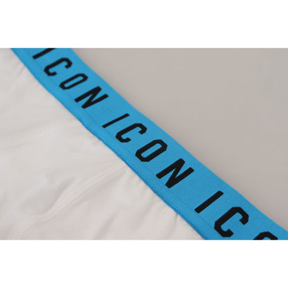 Dsquared² White Icon Logo Cotton Stretch Men Brief Underwear