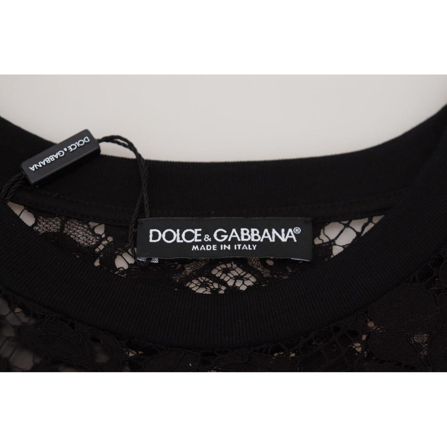 Dolce & Gabbana Elegant Black Floral Lace Shift Dress Dolce & Gabbana