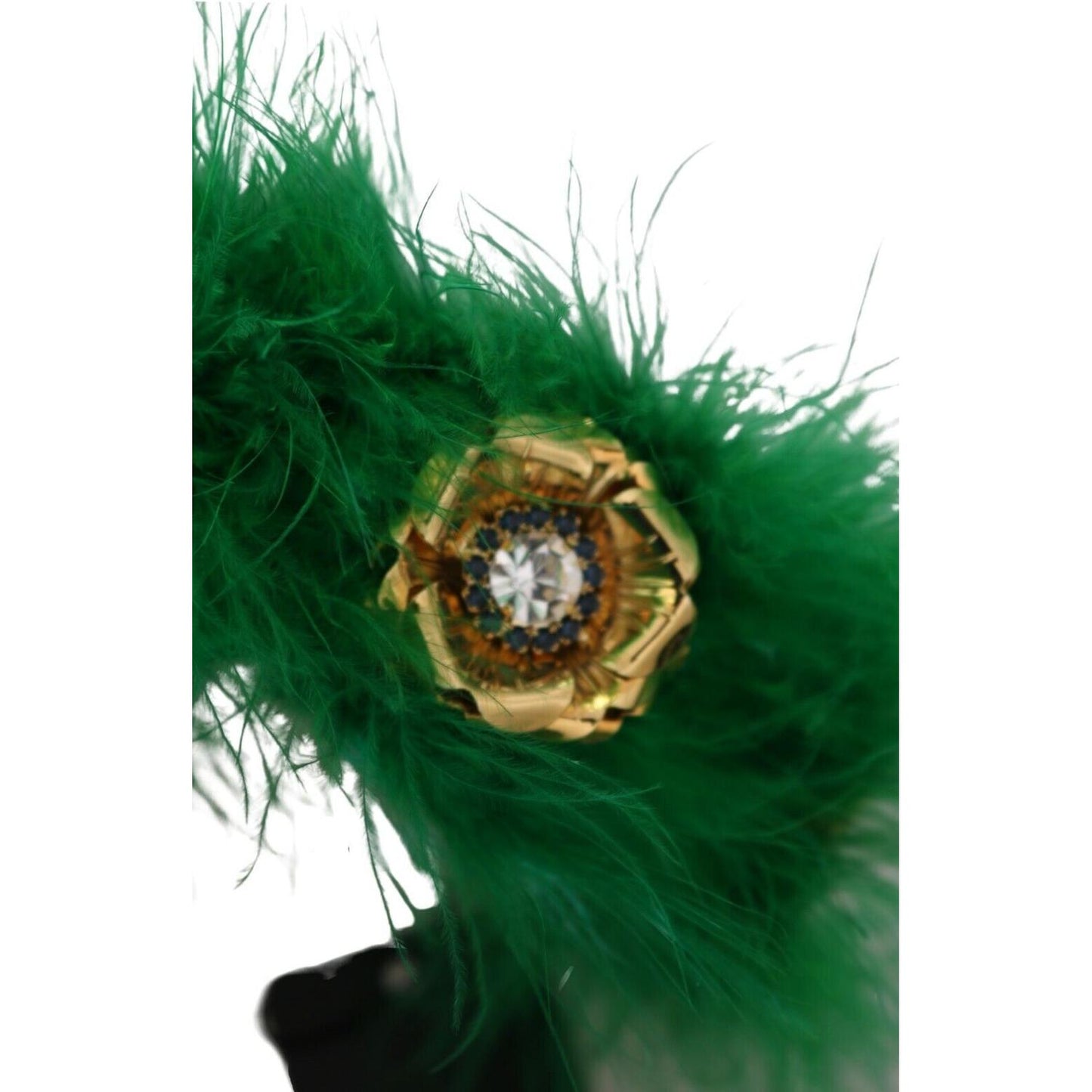 Dolce & Gabbana Elegant Emerald Silk Floral Headband Dolce & Gabbana