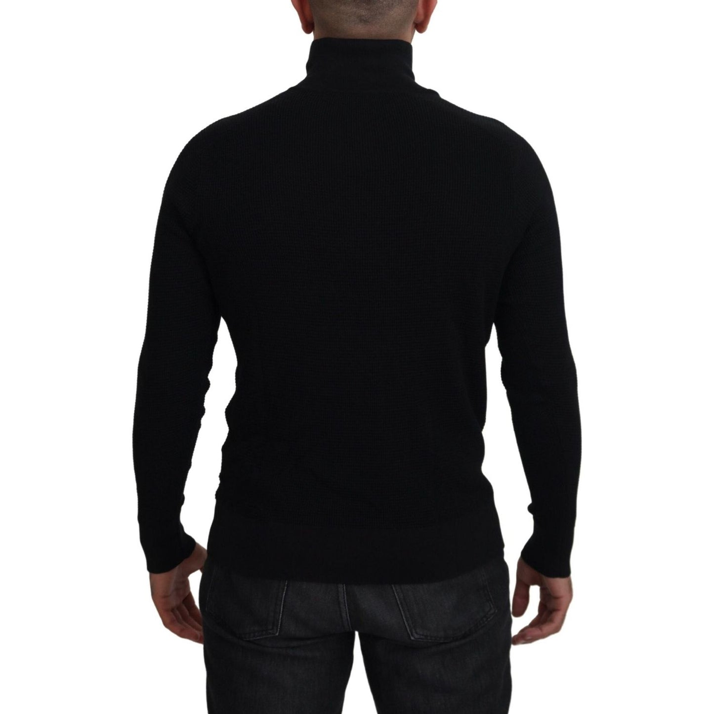 Dolce & Gabbana Elegant Silk Blend Black Pullover Sweater Dolce & Gabbana