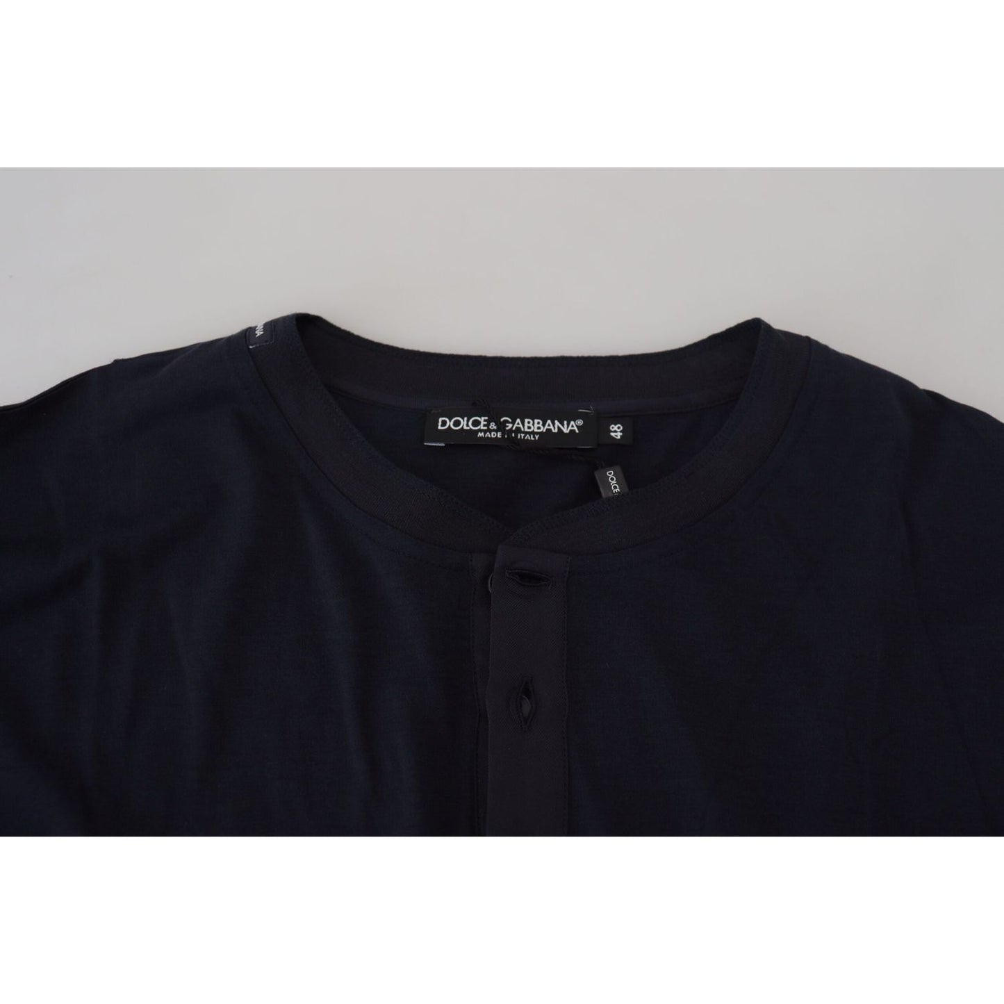 Dolce & Gabbana Elegant Cotton-Silk Blend Blue Pullover Dolce & Gabbana