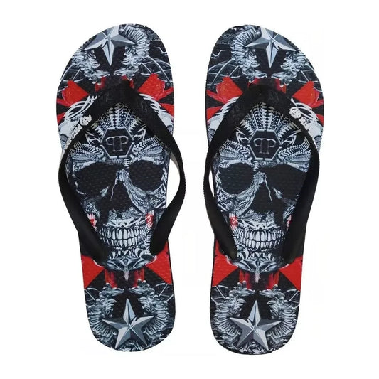 Philipp Plein Multicolor Graphic Flip Flops for Women Philipp Plein