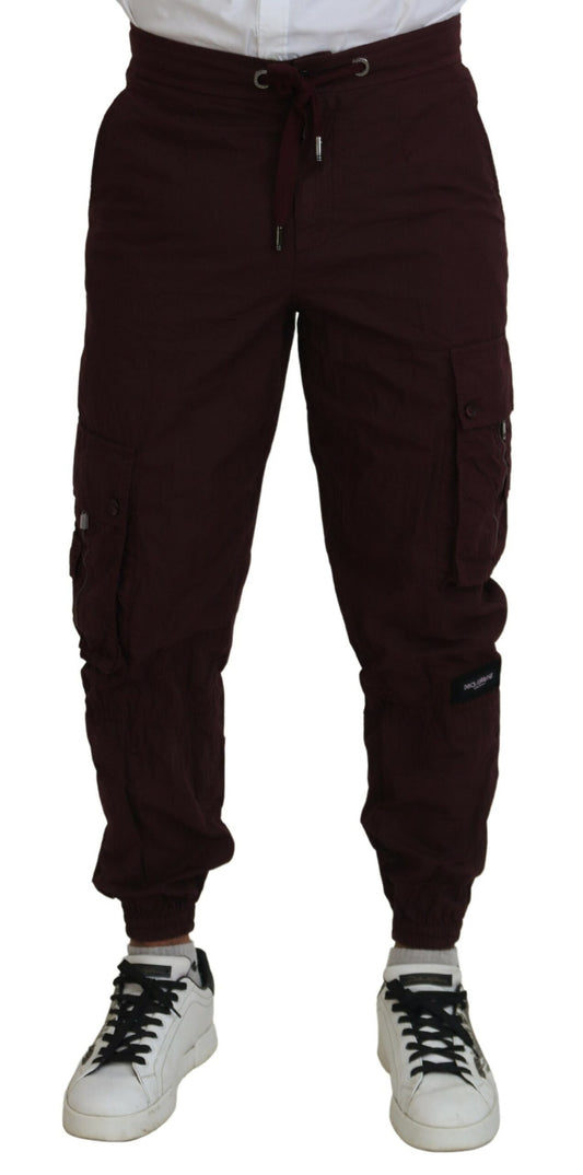 Dolce & Gabbana Elegant Burgundy Cotton Jogger Pants Dolce & Gabbana