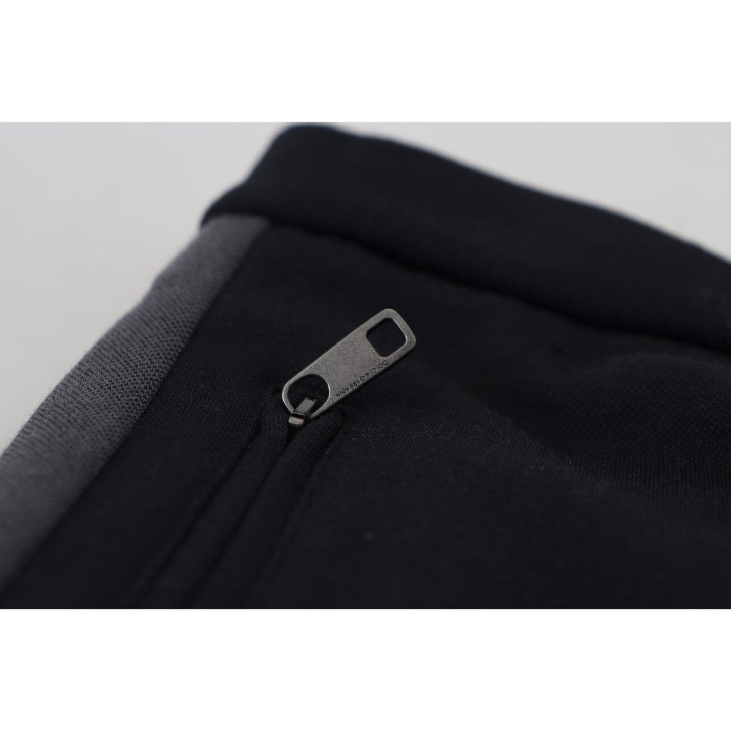 Dolce & Gabbana Black Wool Horseshoe Jogger Pants