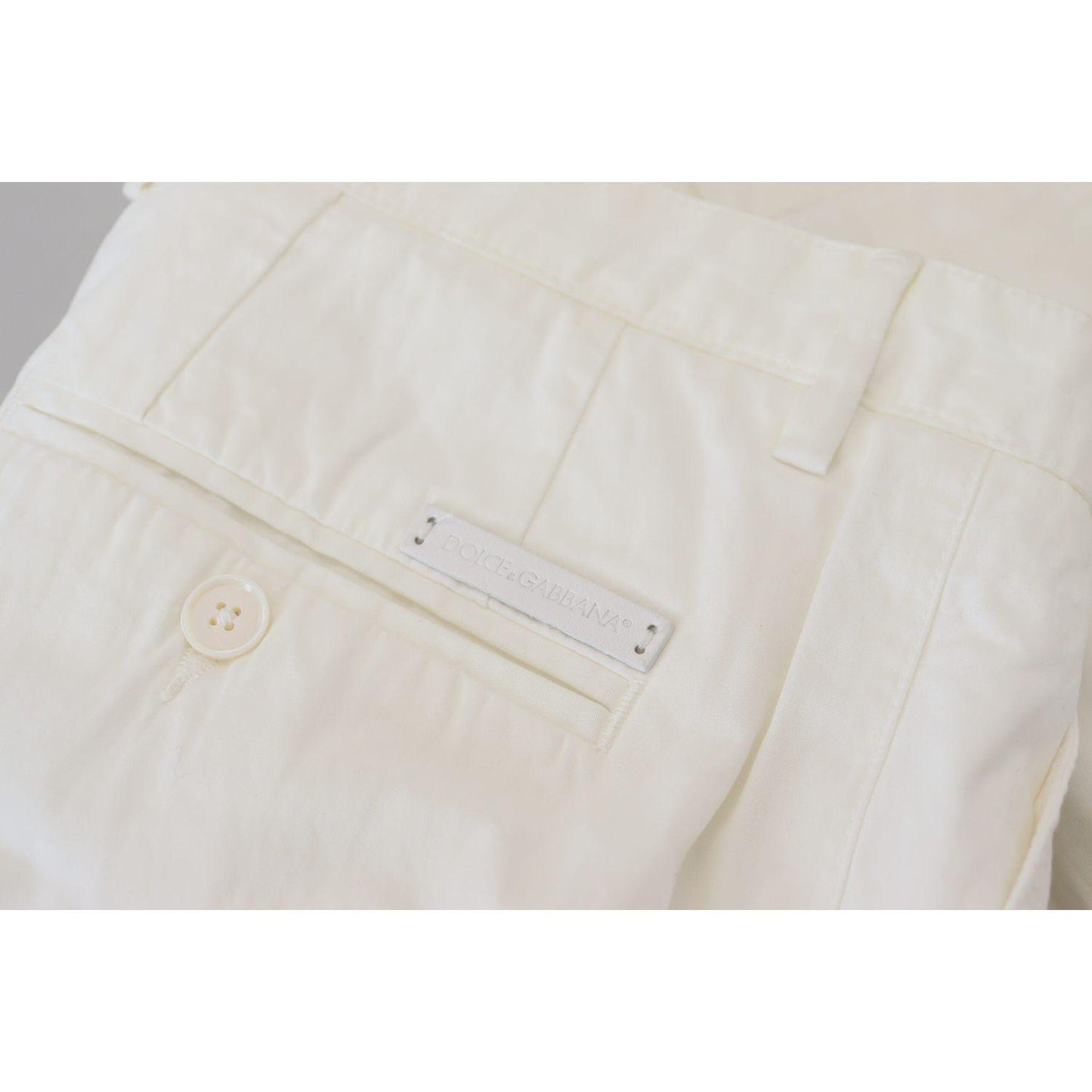 Dolce & Gabbana Elegant White Cotton Chino Pants Dolce & Gabbana