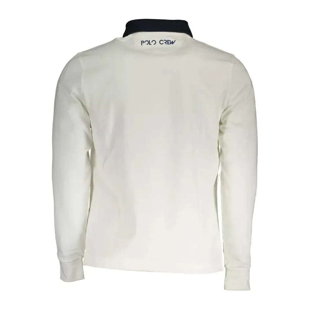 La Martina White Cotton Men Polo Shirt La Martina