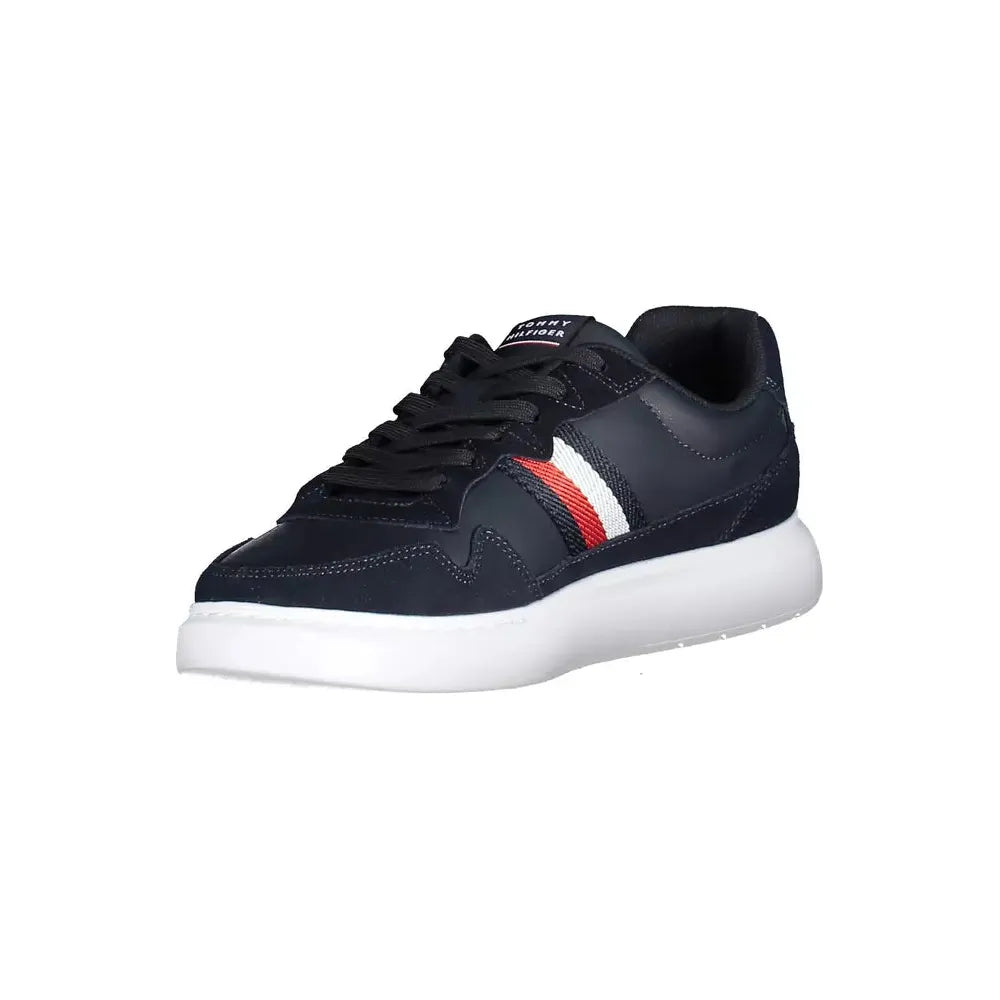 Tommy Hilfiger Blue Leather Men Sneaker Tommy Hilfiger