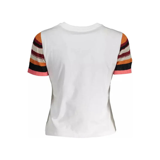 Desigual Chic Contrasting Details & Metallic Fiber Top Desigual