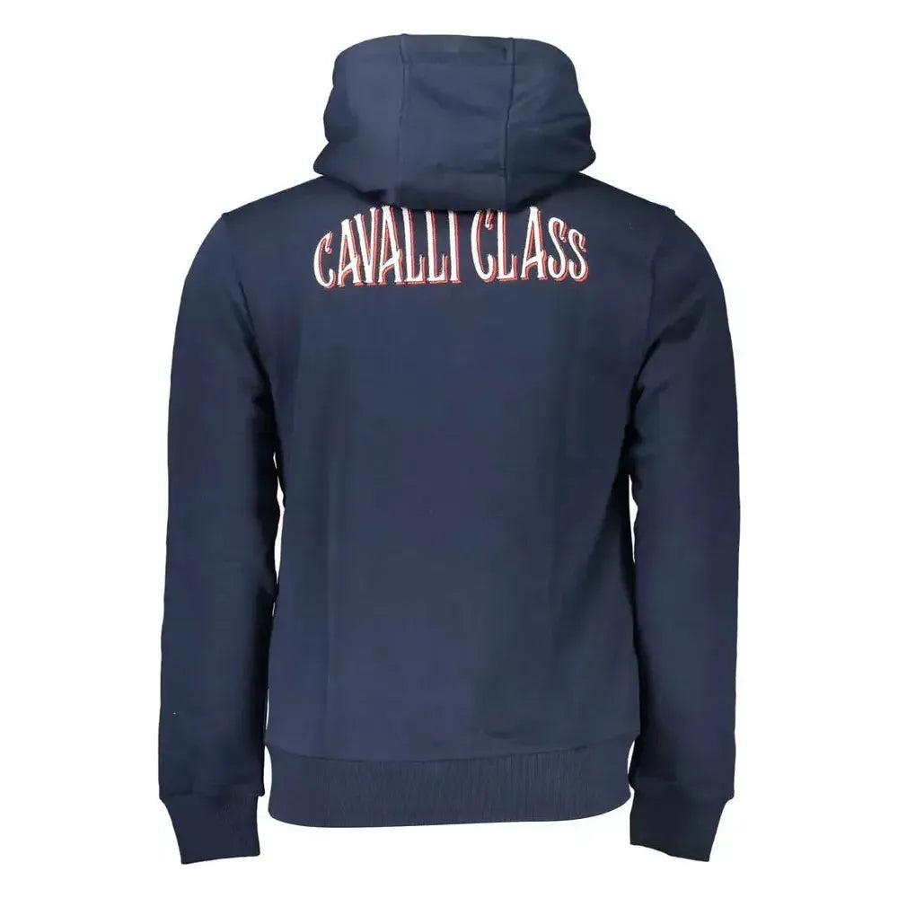 Cavalli Class Blue Cotton Men Sweater Cavalli Class