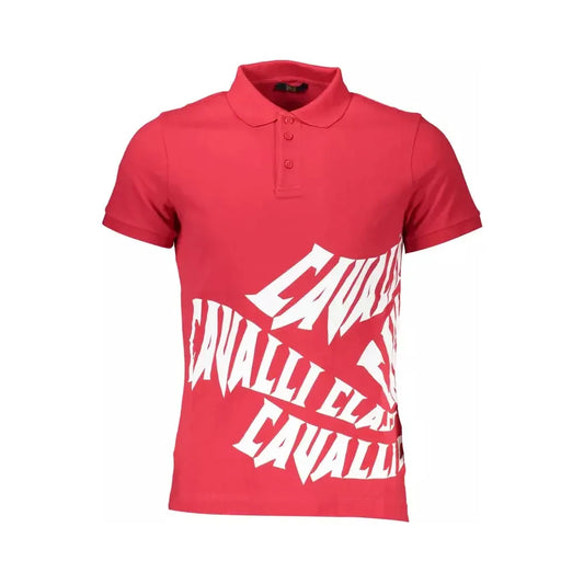 Cavalli Class Elegant Pink Cotton Polo for the Discerning Gentleman Cavalli Class