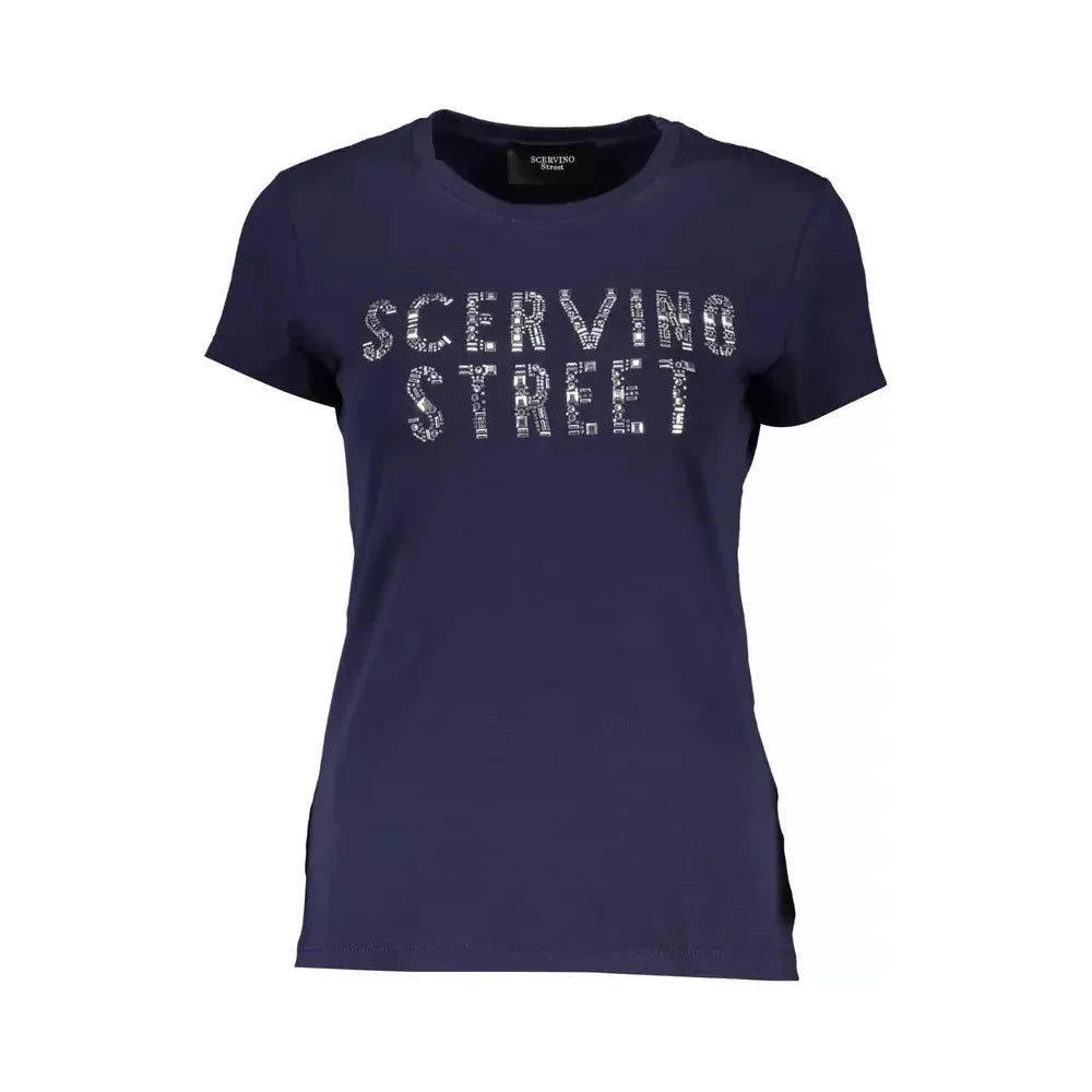 Scervino Street Sparkling Crew Neck Tee in Blue Scervino Street