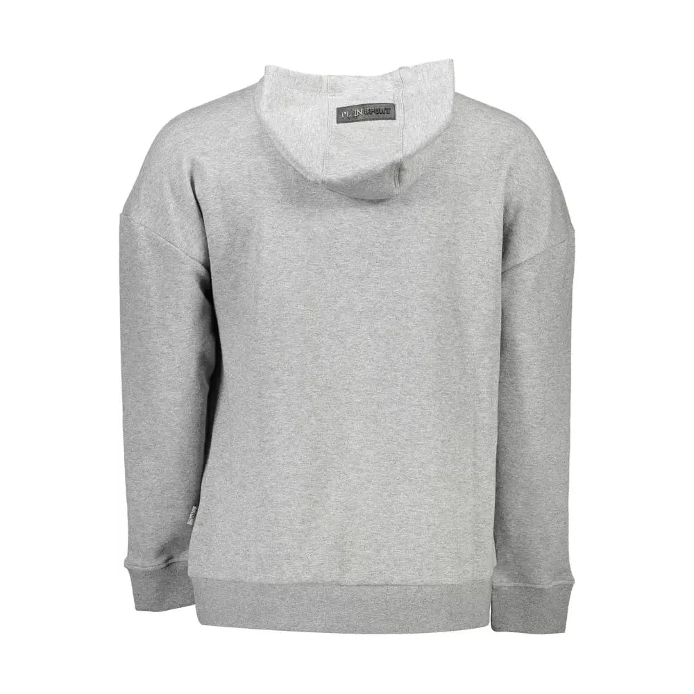 Plein Sport Gray Cotton Men Sweater Plein Sport