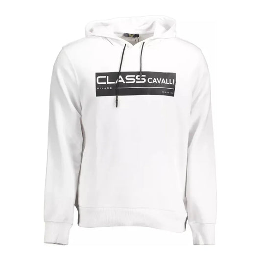 Cavalli Class White Cotton Men Sweater Cavalli Class