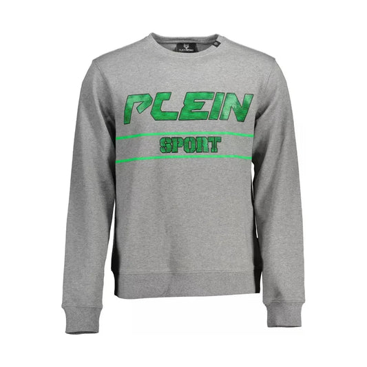 Plein Sport Gray Cotton Men Sweater Plein Sport