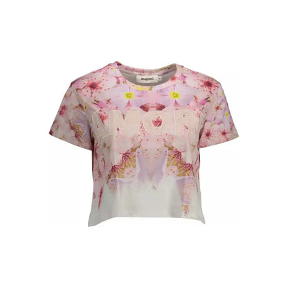 Desigual Pink Cotton Tops & T-Shirt