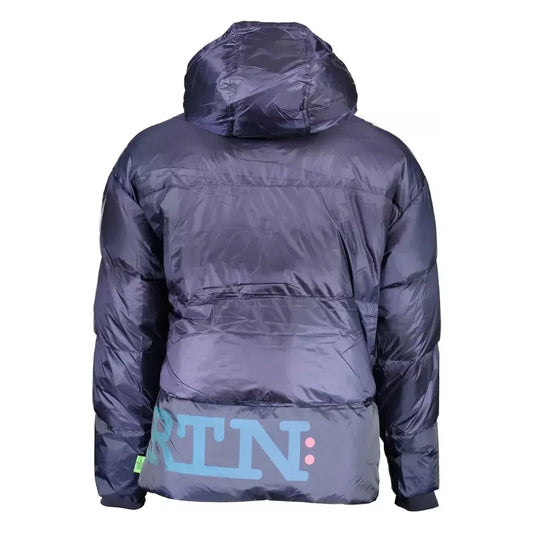 La Martina Blue Feather Men Jacket La Martina