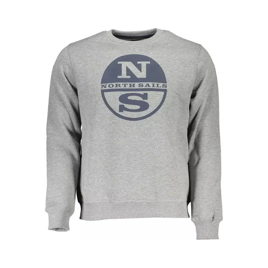 North Sails Gray Cotton Men Sweater North Sails